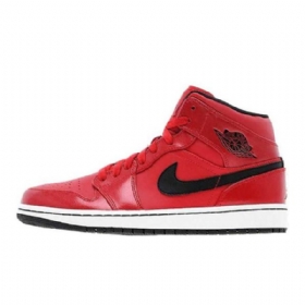 Nike Air Jordan 1 Mid Tops Sko Til Mænd Rød