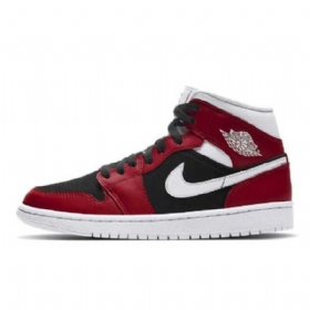 Nike Air Jordan 1 Mid Tops Sko Til Mænd Rød Sort