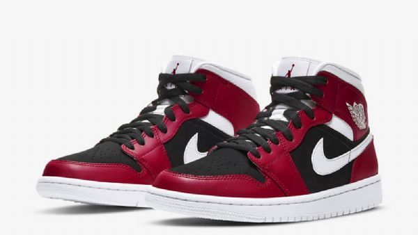 Nike Air Jordan 1 Mid Tops Sko Til Mænd Rød Sort