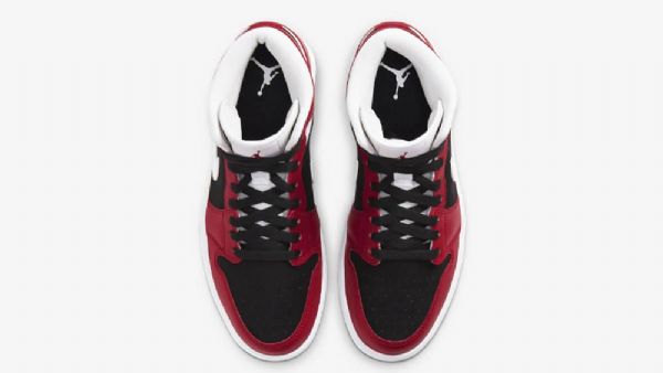 Nike Air Jordan 1 Mid Tops Sko Til Mænd Rød Sort