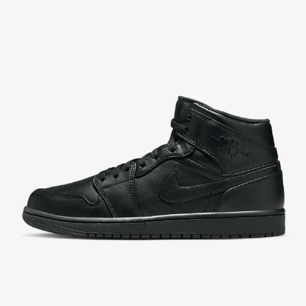 Nike Air Jordan 1 Mid Tops Sko Til Mænd Sort