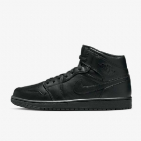Nike Air Jordan 1 Mid Tops Sko Til Mænd Sort