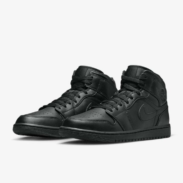 Nike Air Jordan 1 Mid Tops Sko Til Mænd Sort