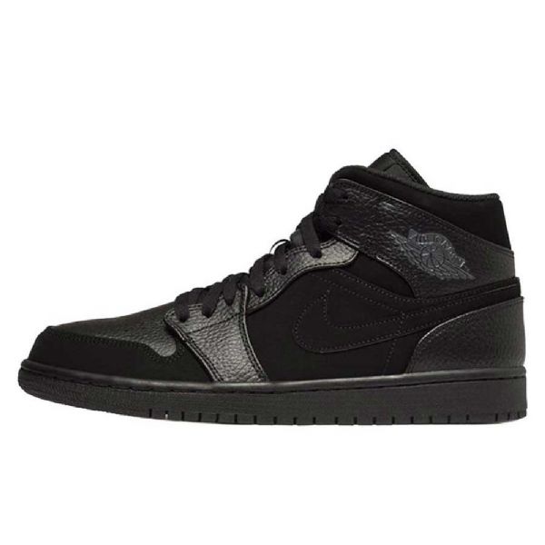 Nike Air Jordan 1 Mid Tops Sko Til Mænd Sort