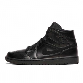 Nike Air Jordan 1 Mid Tops Sko Til Mænd Sort