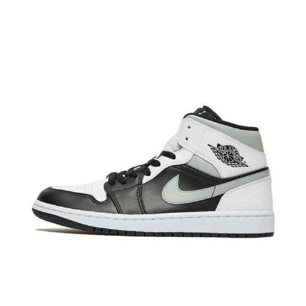 Nike Air Jordan 1 Mid Tops Sko Til Mænd Sort Grå