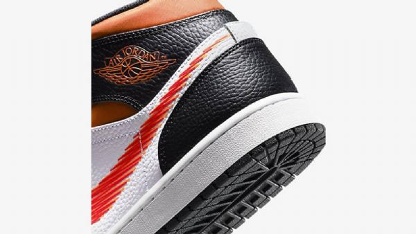Nike Air Jordan 1 Mid Tops Sko Til Mænd Sort Orange
