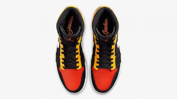 Nike Air Jordan 1 Mid Tops Sko Til Mænd Sort Orange