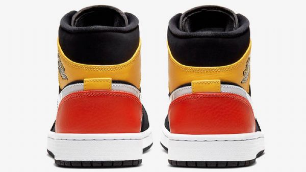 Nike Air Jordan 1 Mid Tops Sko Til Mænd Sort Orange