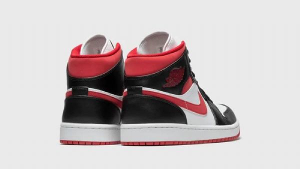 Nike Air Jordan 1 Mid Tops Sko Til Mænd Sort Rød