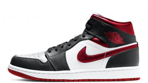 Nike Air Jordan 1 Mid Tops Sko Til Mænd Sort Rød