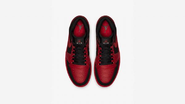 Nike Air Jordan 1 Mid Tops Sko Til Mænd Sort Rød