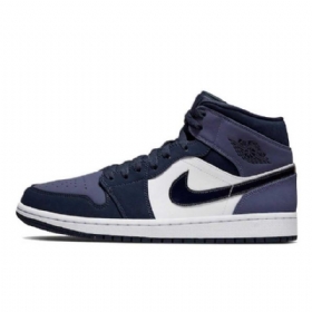 Nike Air Jordan 1 Mid Tops Slebet Sko Til Mænd Lilla