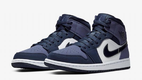 Nike Air Jordan 1 Mid Tops Slebet Sko Til Mænd Lilla