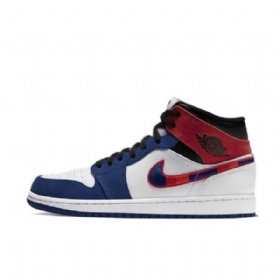 Nike Air Jordan 1 Mid Tops Swoosh Sko Til Mænd Flerfarvet
