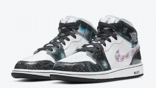 Nike Air Jordan 1 Mid Tops Take Flight Sko Til Damer Sort Hvid