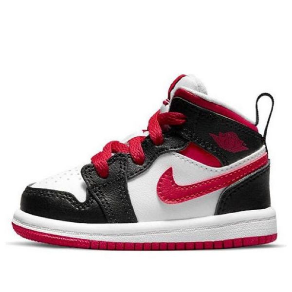 Nike Air Jordan 1 Mid Tops Td Retro Basketball Sko Til Børn Hvid