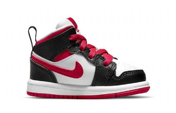 Nike Air Jordan 1 Mid Tops Td Retro Basketball Sko Til Børn Hvid
