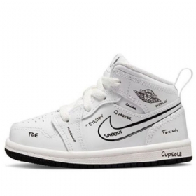Nike Air Jordan 1 Mid Tops Td Retro Basketball Sko Til Mænd Hvid