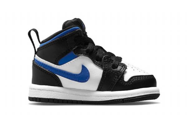 Nike Air Jordan 1 Mid Tops Td Sko Til Børn Blå Hvid