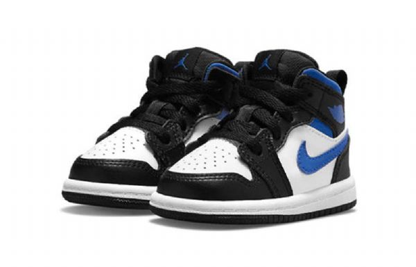 Nike Air Jordan 1 Mid Tops Td Sko Til Børn Blå Hvid