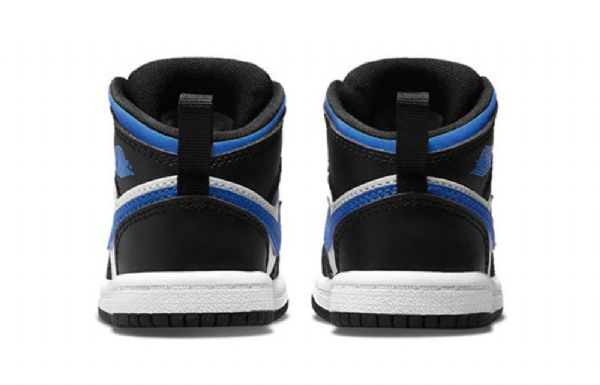 Nike Air Jordan 1 Mid Tops Td Sko Til Børn Blå Hvid