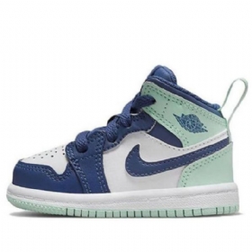 Nike Air Jordan 1 Mid Tops Td Sko Til Børn Blå Mint