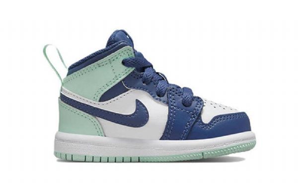 Nike Air Jordan 1 Mid Tops Td Sko Til Børn Blå Mint