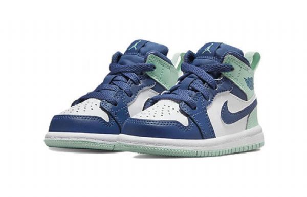 Nike Air Jordan 1 Mid Tops Td Sko Til Børn Blå Mint