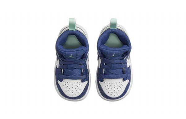 Nike Air Jordan 1 Mid Tops Td Sko Til Børn Blå Mint