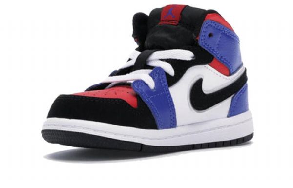 Nike Air Jordan 1 Mid Tops Td Sko Til Børn Blå Rød Hvid