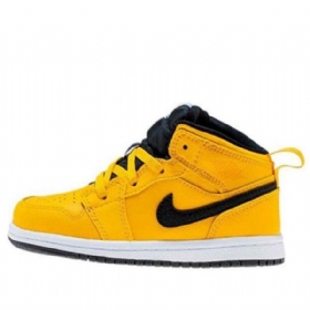 Nike Air Jordan 1 Mid Tops Td Sko Til Børn Guld