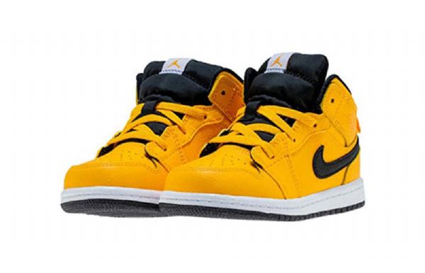 Nike Air Jordan 1 Mid Tops Td Sko Til Børn Guld