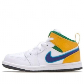 Nike Air Jordan 1 Mid Tops Td Sko Til Børn Hvid Lilla