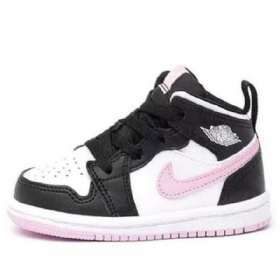 Nike Air Jordan 1 Mid Tops Td Sko Til Børn Hvid Lys Lyserød