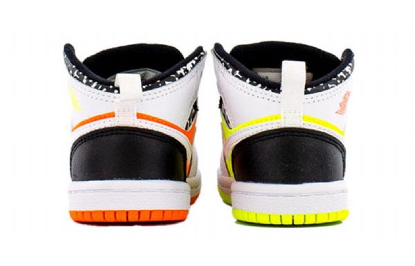 Nike Air Jordan 1 Mid Tops Td Sko Til Børn Hvid Orange Sort
