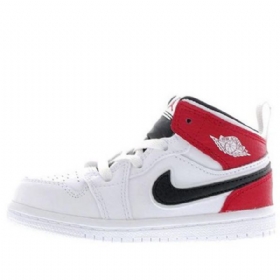 Nike Air Jordan 1 Mid Tops Td Sko Til Børn Hvid Rød