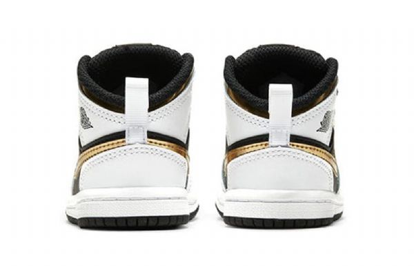Nike Air Jordan 1 Mid Tops Td Sko Til Børn Hvidguld