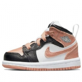 Nike Air Jordan 1 Mid Tops Td Sko Til Børn Hvidt Lys