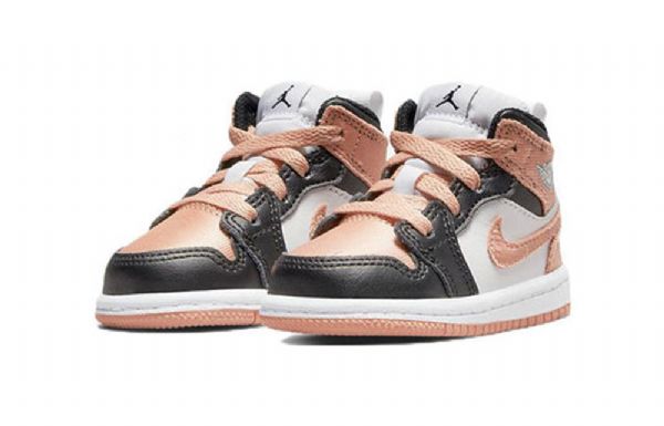 Nike Air Jordan 1 Mid Tops Td Sko Til Børn Hvidt Lys