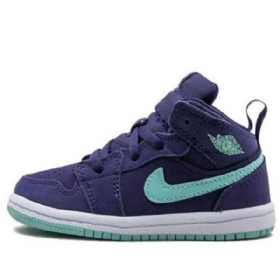 Nike Air Jordan 1 Mid Tops Td Sko Til Børn Lilla Mint