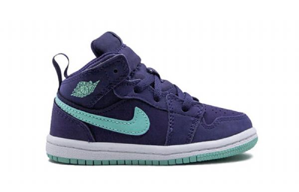 Nike Air Jordan 1 Mid Tops Td Sko Til Børn Lilla Mint