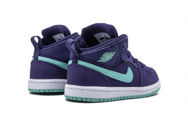 Nike Air Jordan 1 Mid Tops Td Sko Til Børn Lilla Mint