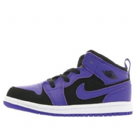 Nike Air Jordan 1 Mid Tops Td Sko Til Børn Lilla Sort