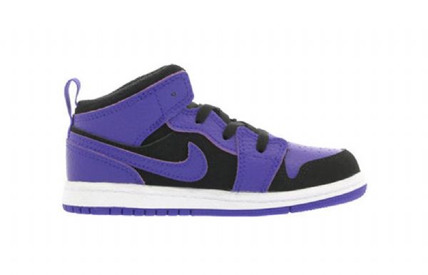 Nike Air Jordan 1 Mid Tops Td Sko Til Børn Lilla Sort