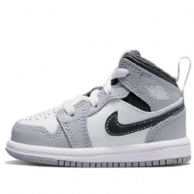 Nike Air Jordan 1 Mid Tops Td Sko Til Børn Lysegrå