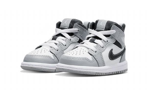Nike Air Jordan 1 Mid Tops Td Sko Til Børn Lysegrå