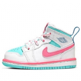Nike Air Jordan 1 Mid Tops Td Sko Til Børn Lyserød