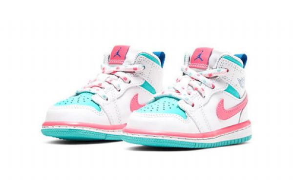 Nike Air Jordan 1 Mid Tops Td Sko Til Børn Lyserød