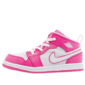 Nike Air Jordan 1 Mid Tops Td Sko Til Børn Lyserød